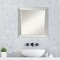 Beveled Wood Bathroom Wall Mirror, Brushed Sterling Silver Frame